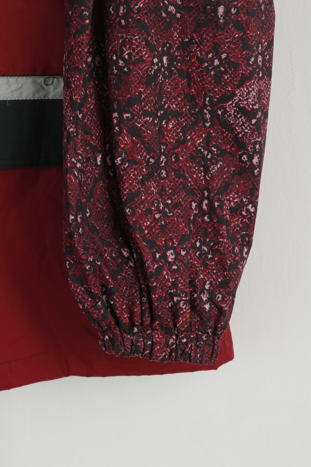 Shamp Men L Jacket Burgundy Nylon Waterproof Hooded Zip Up Rain Top