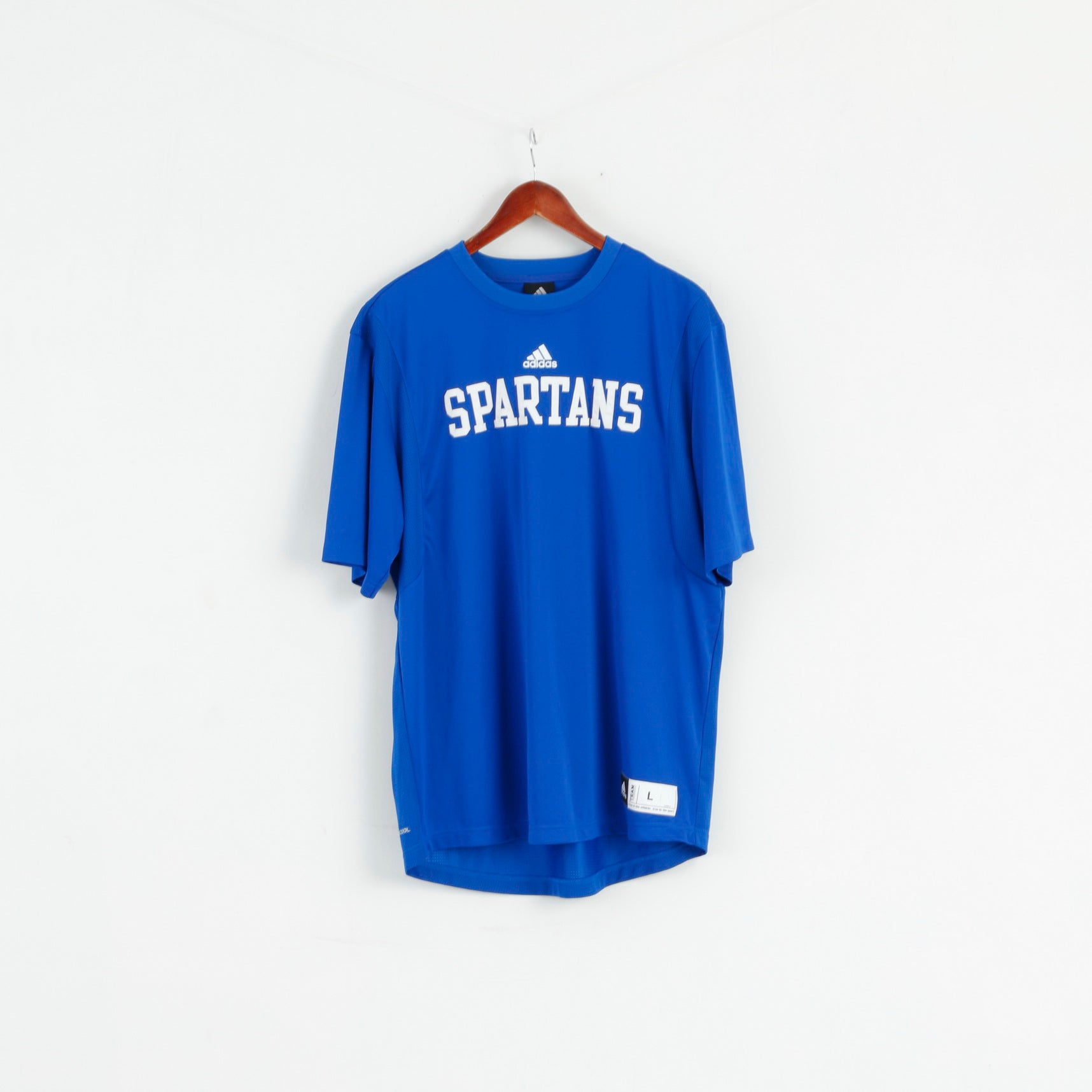 Adidas Team Mens L T-Shirt Bleu Spartans Vintage MURRAY Rugby Top