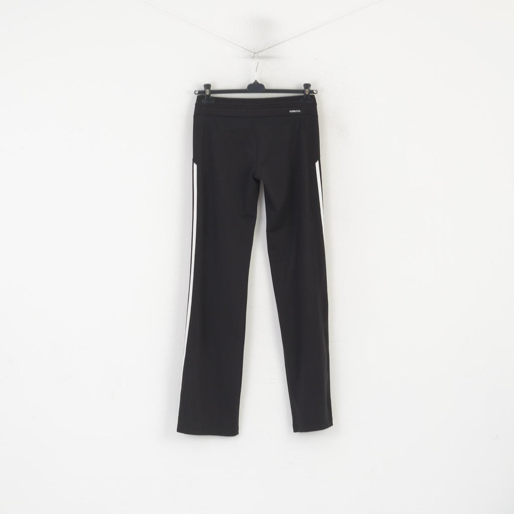 Adidas Donna 12 38 Pantaloni sportivi lunghi Pantaloni sportivi elasticizzati neri lucidi