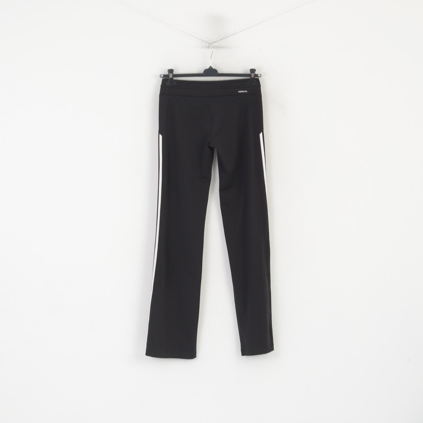 Adidas femmes 12 38 pantalons de survêtement longs noir brillant Stretch pantalon de sport