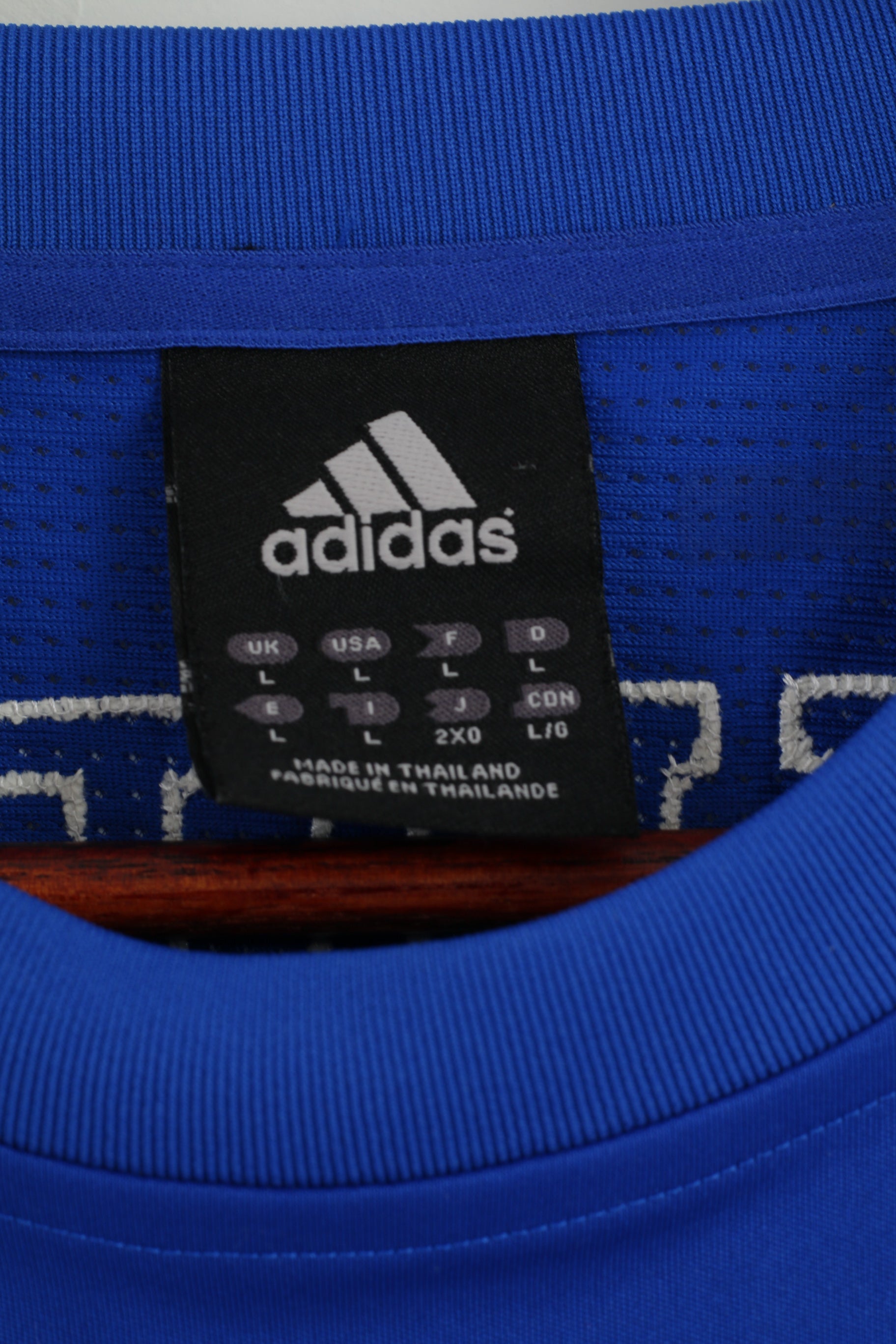 Adidas Team Mens L T-Shirt Bleu Spartans Vintage MURRAY Rugby Top