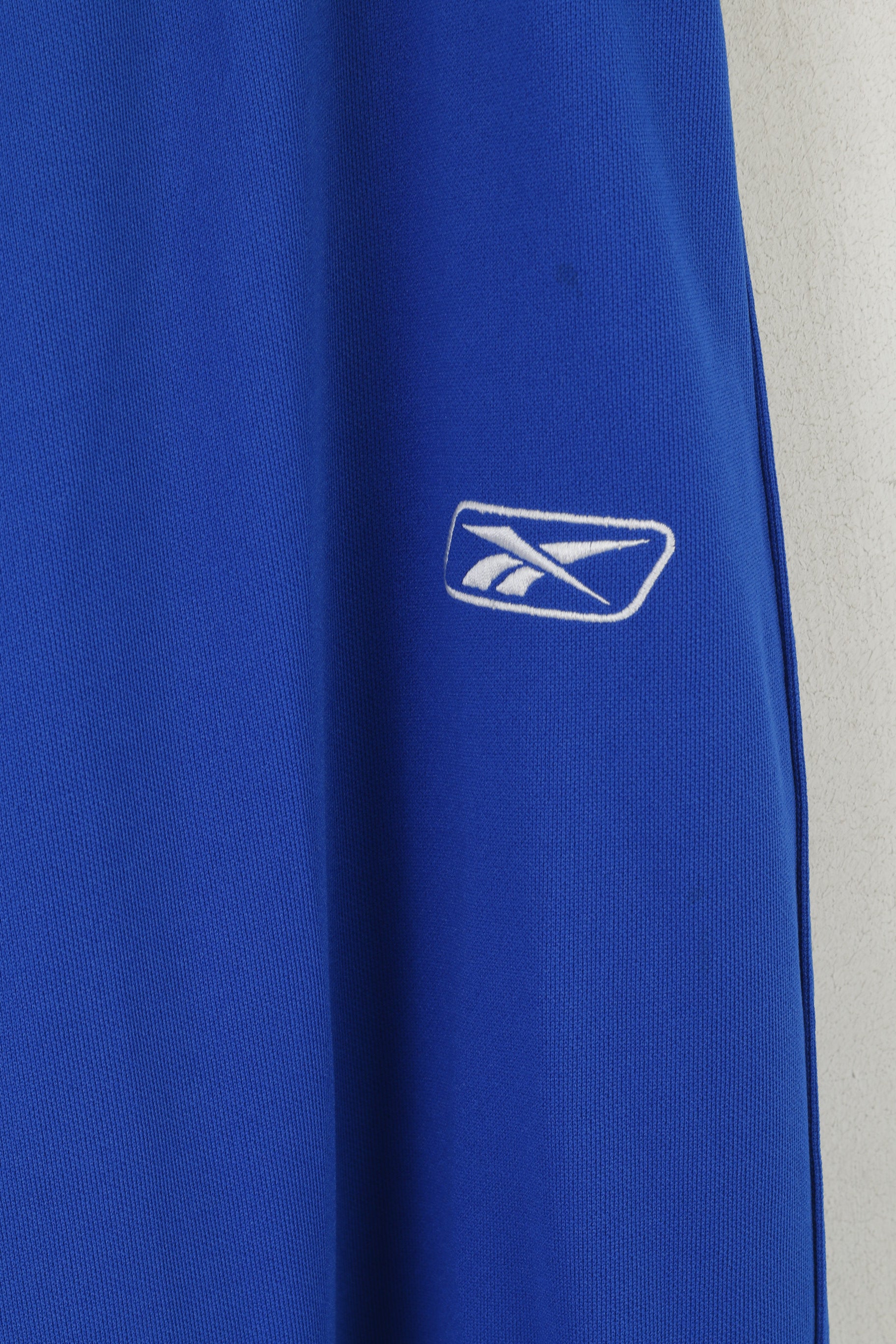 Reebok Hommes 2XL Pantalons de survêtement Bleu Cobalt Polyester Vintage Snap Leg Pantalon Vintage