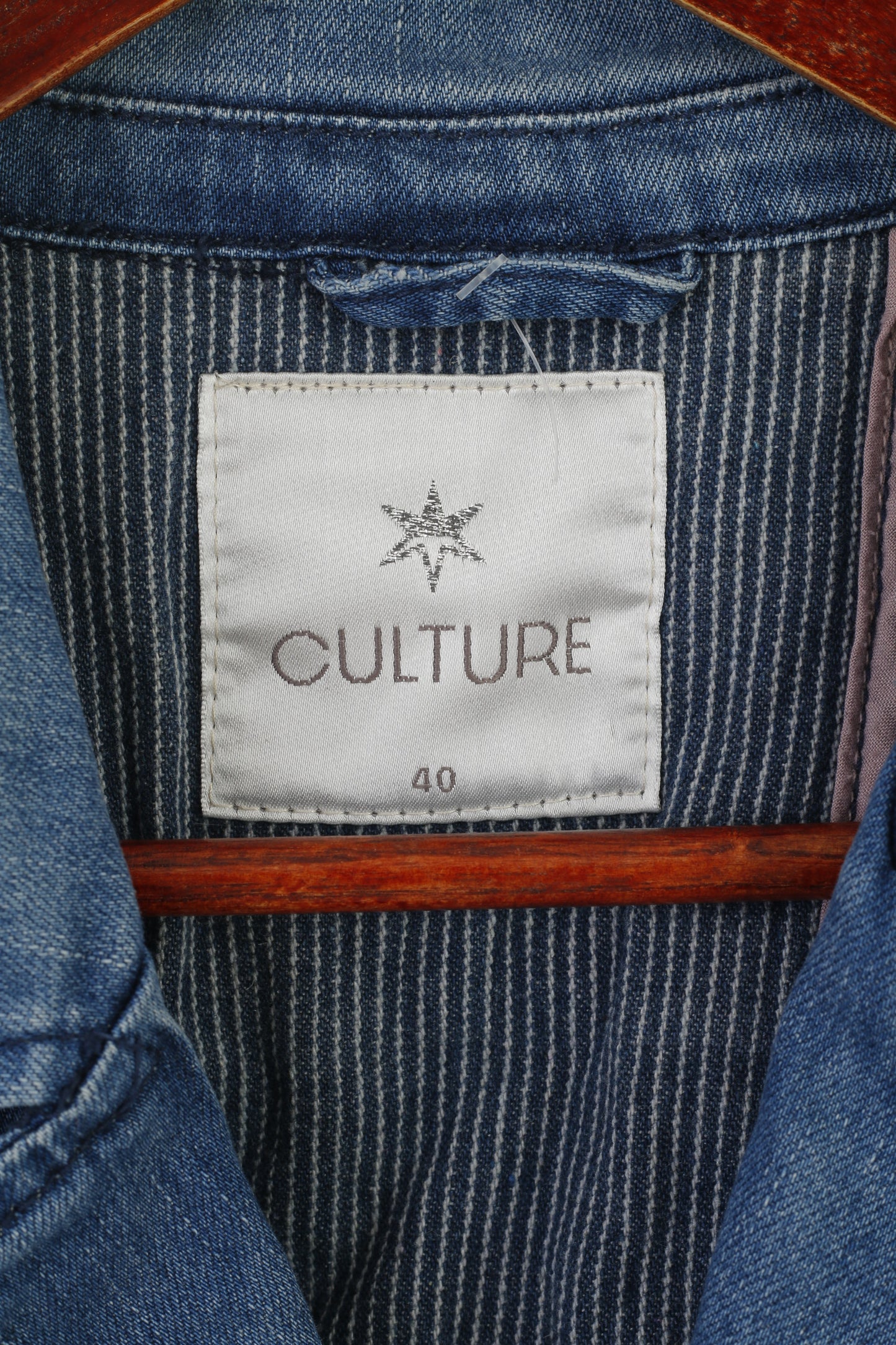 Culture Women 40 M Waistcoat Blue Denim Jeans Cotton Pockets Boho Vest Top