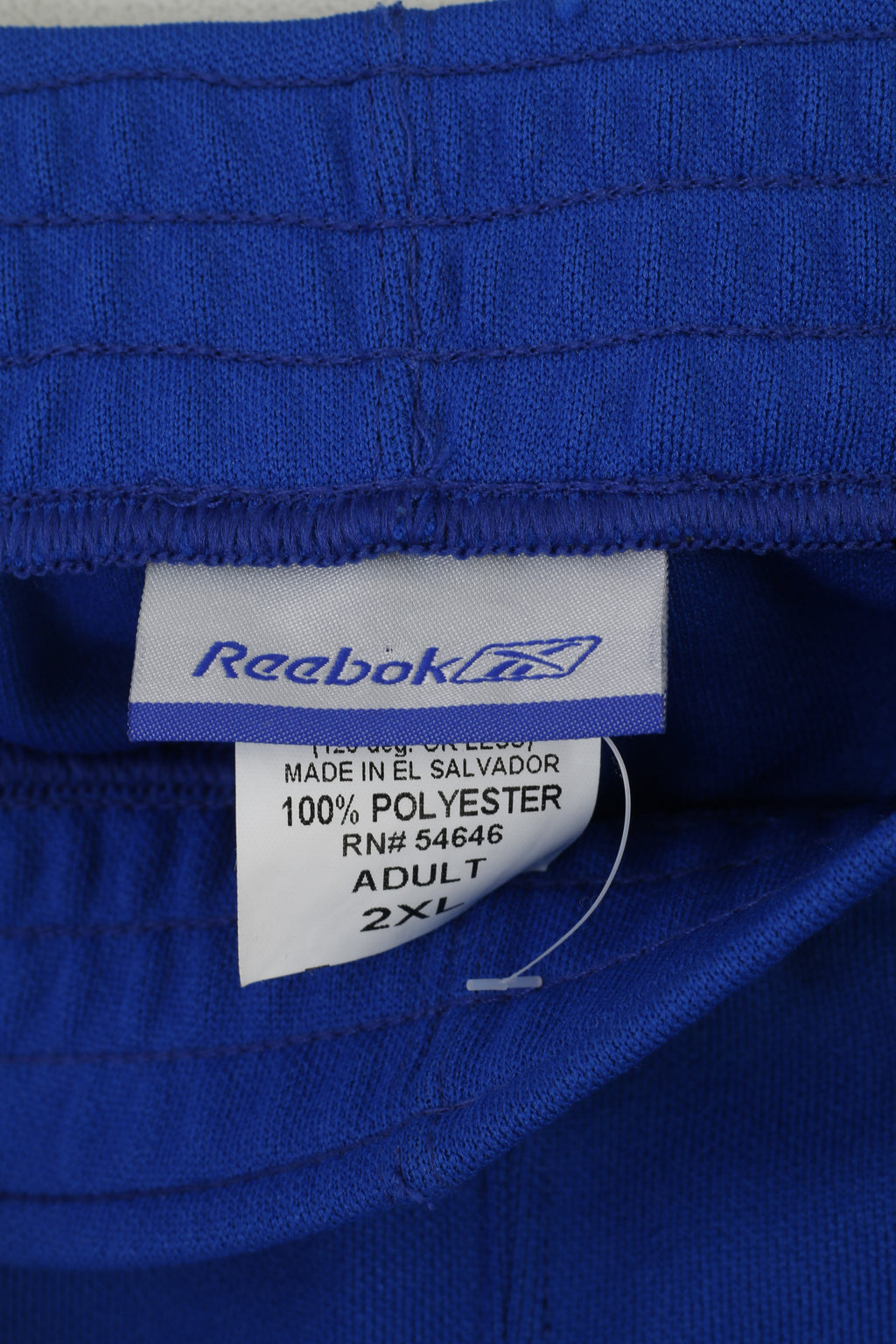 Reebok Hommes 2XL Pantalons de survêtement Bleu Cobalt Polyester Vintage Snap Leg Pantalon Vintage