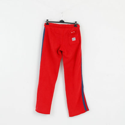 Pantaloni sportivi da uomo Superdry L in cotone rosso con tre tasche, pantaloni attivi