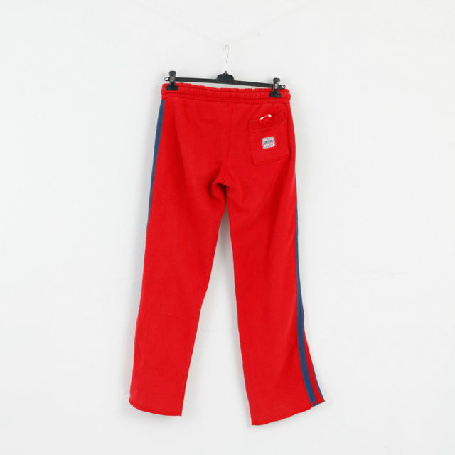 Superdry Mens L Sweatpants Red Cotton Three Pockets Active Bottoms