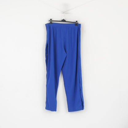 Reebok Hommes 2XL Pantalons de survêtement Bleu Cobalt Polyester Vintage Snap Leg Pantalon Vintage