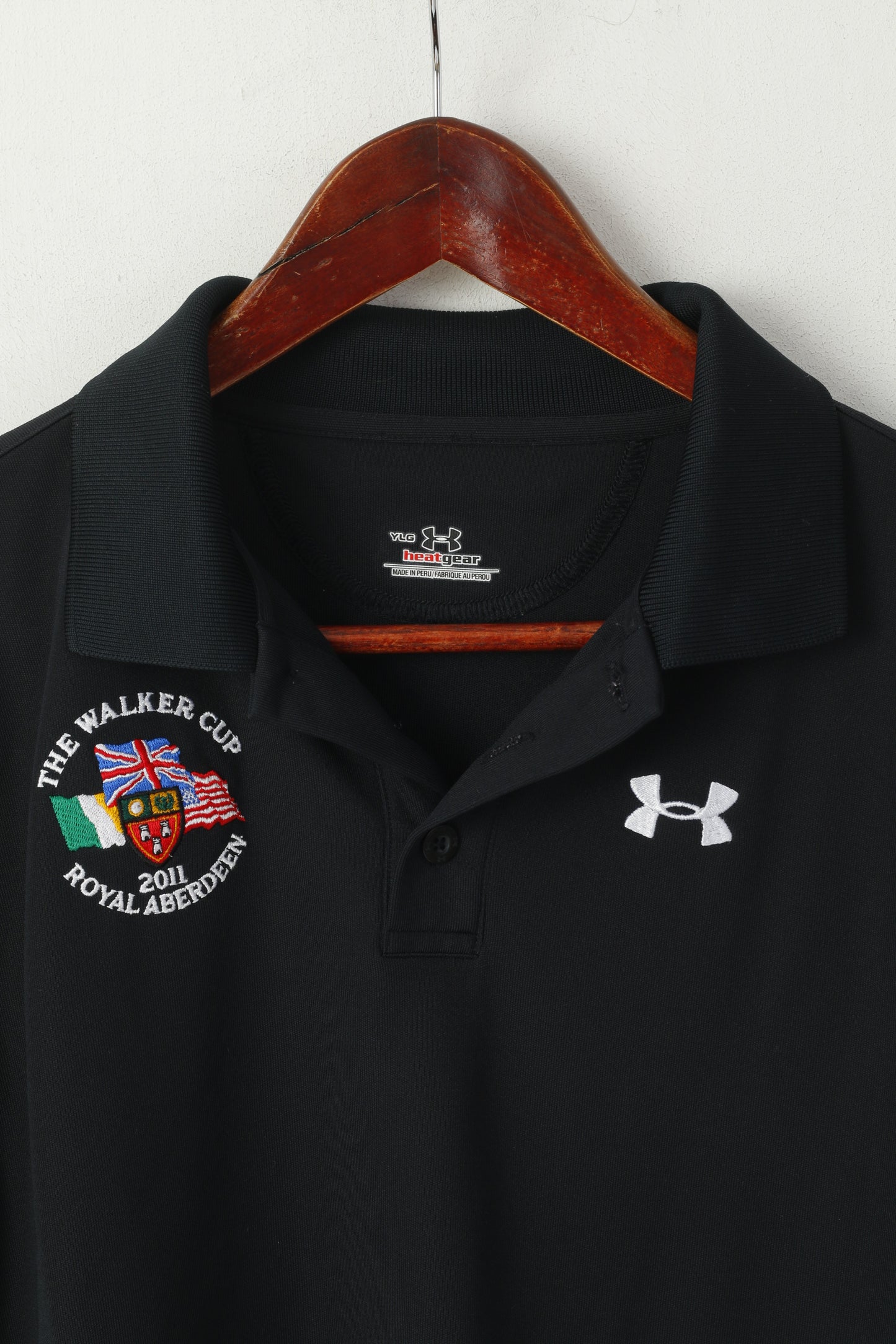 Under Armour Boys YLG 10 Age Shirt Black The Walker Cup 2011 Sport Jersey Top