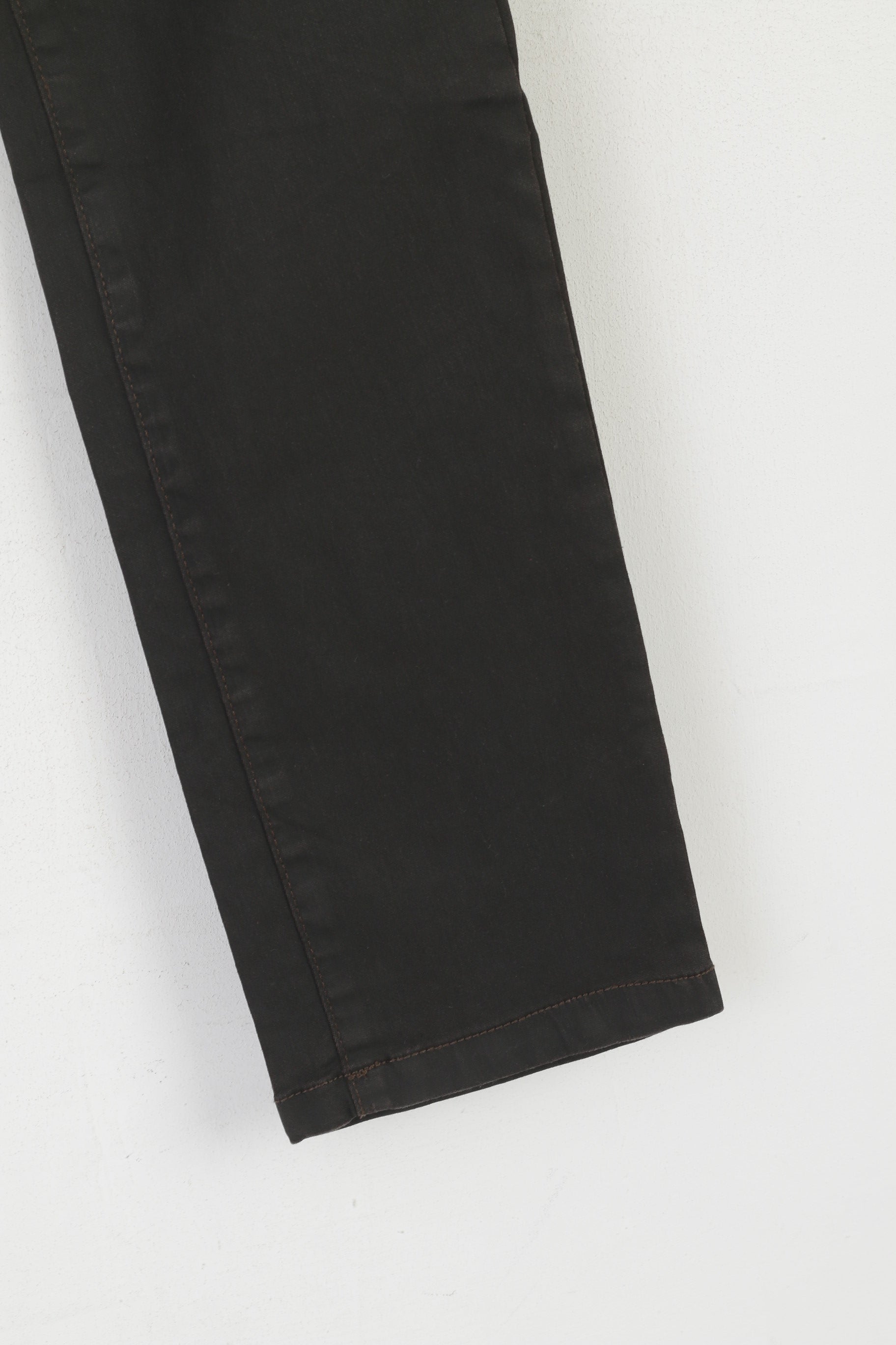 OPUS Emily Pantalon Femme 36 S Pantalon En Coton Enduit Marron Gun Metal