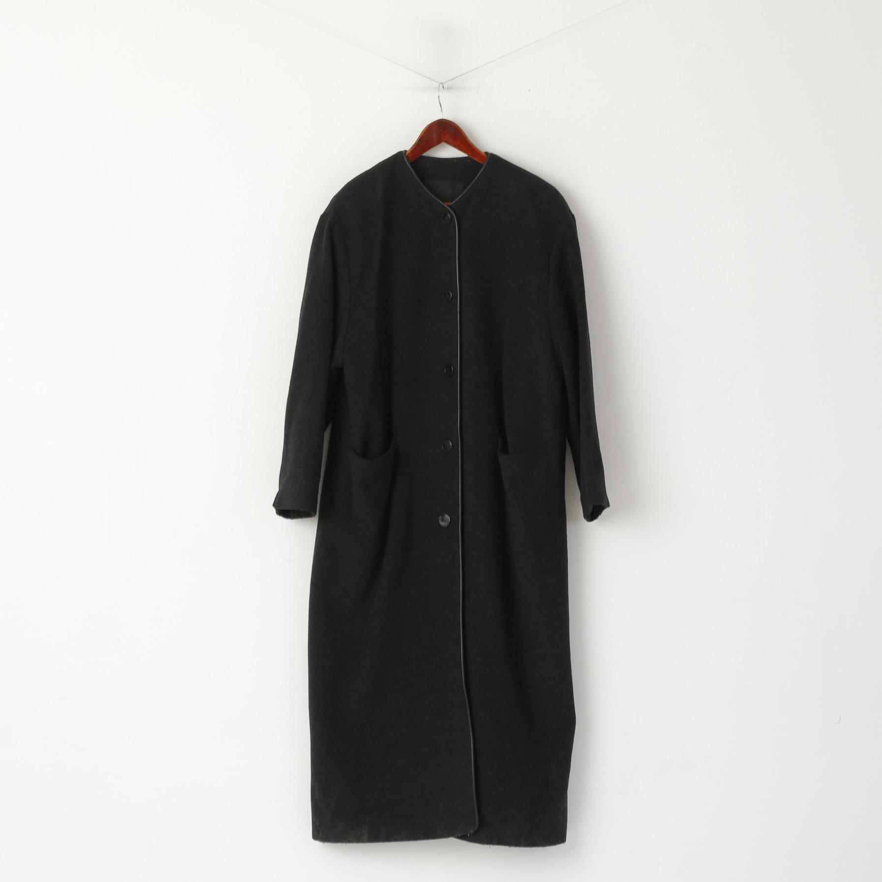 Danwear femmes 12 38 manteau Long gris laine cachemire mélange Vintage haut classique