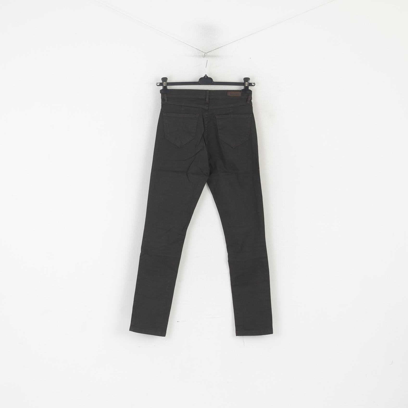 OPUS Emily Pantalon Femme 36 S Pantalon En Coton Enduit Marron Gun Metal