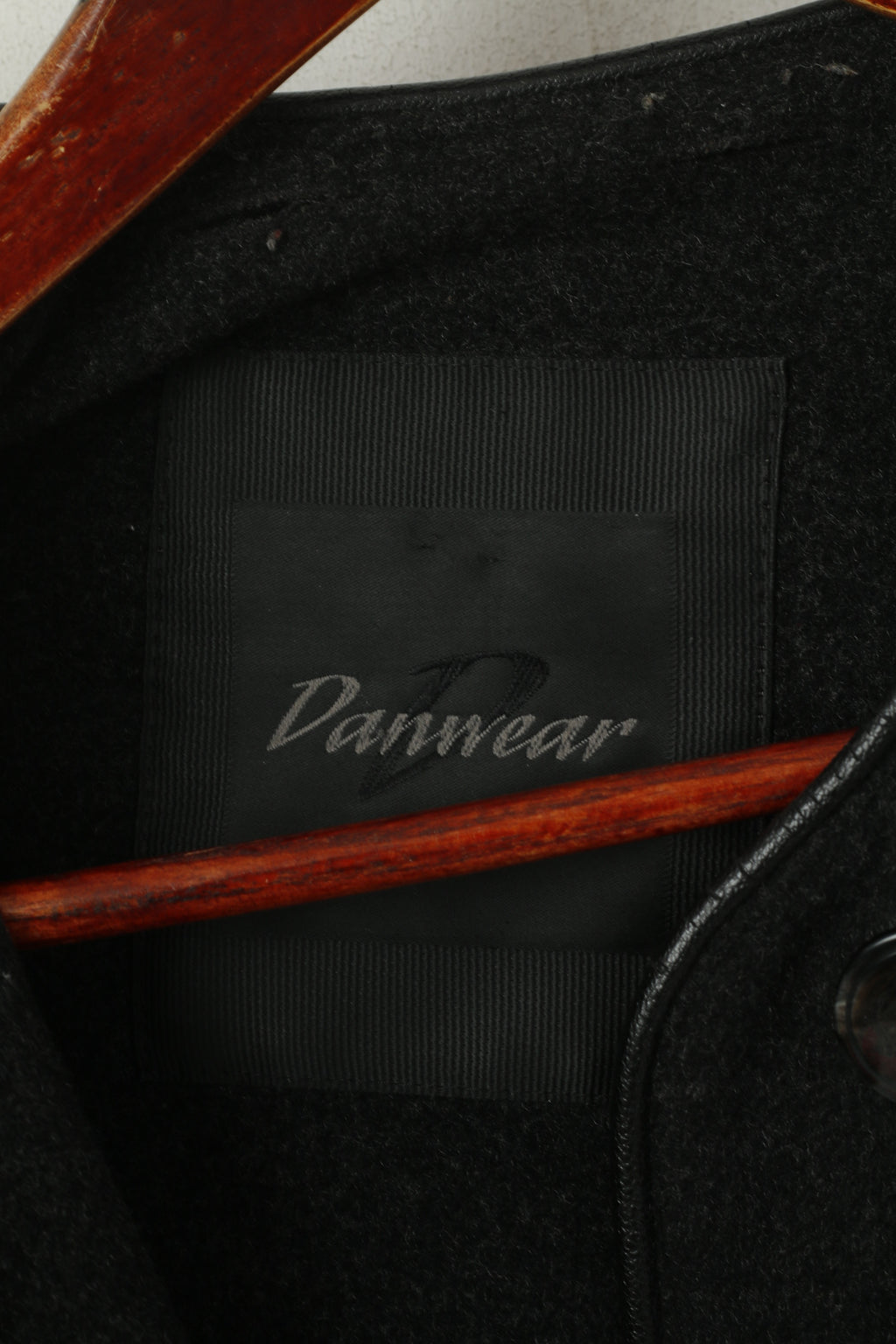 Danwear Women 12 38 Long Coat Grey Wool Cashmere Blend Vintage Classic Top