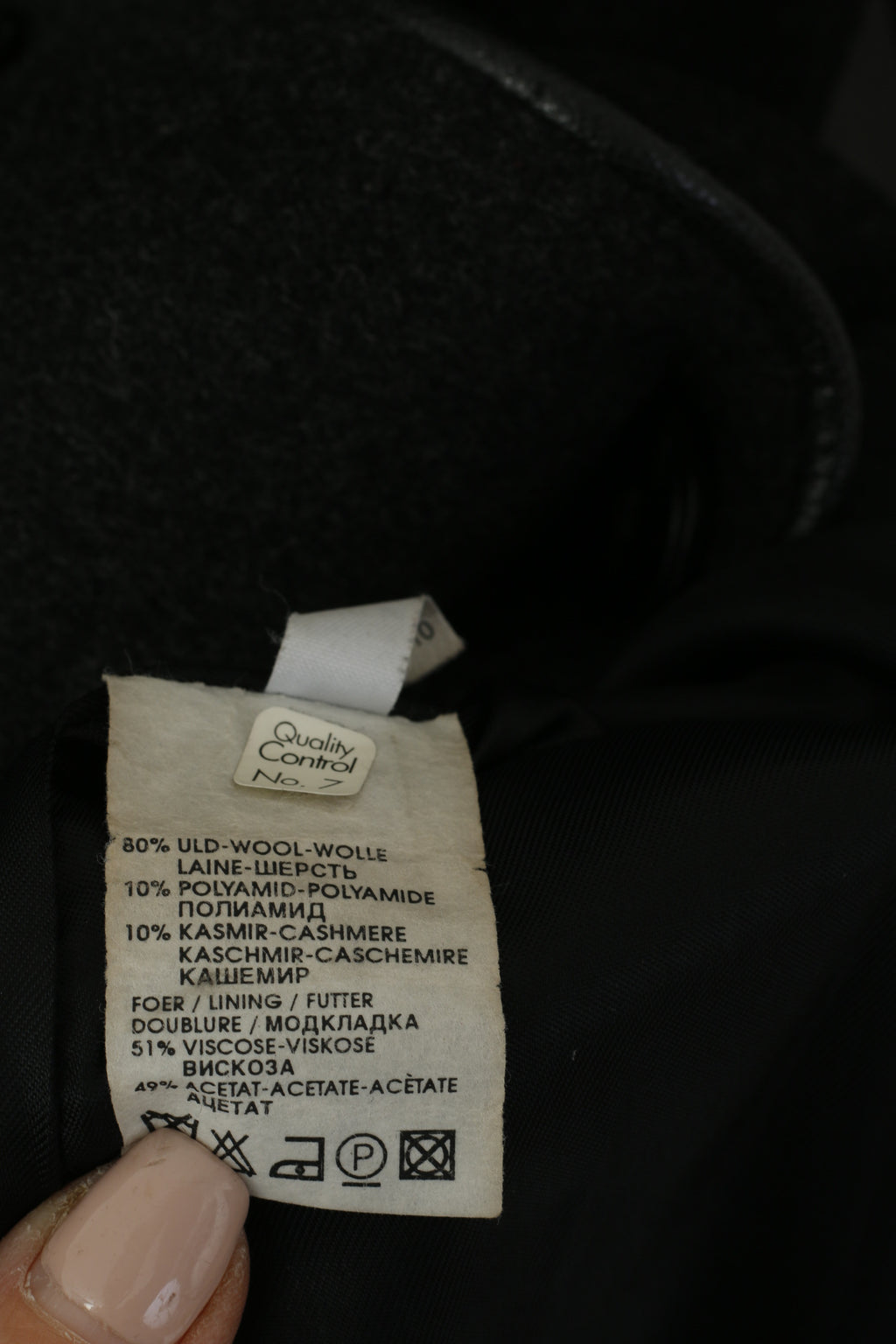 Danwear Women 12 38 Long Coat Grey Wool Cashmere Blend Vintage Classic Top