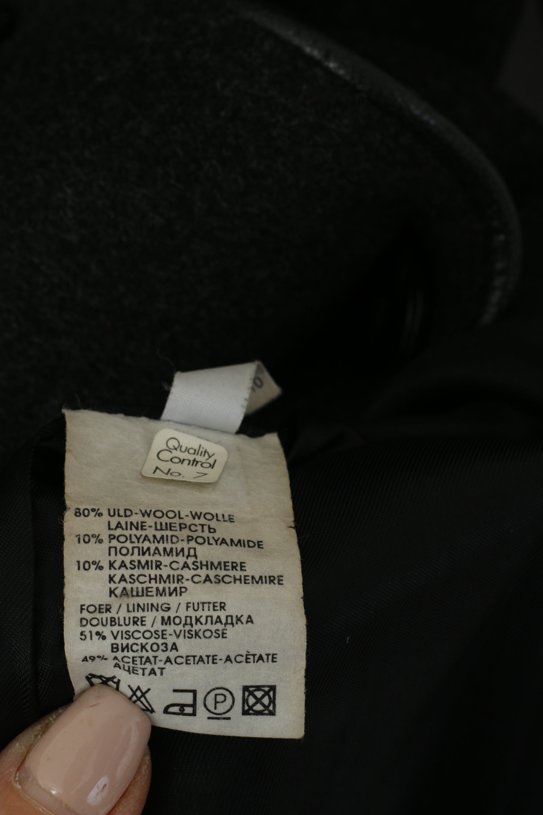 Danwear Women 12 38 Long Coat Grey Wool Cashmere Blend Vintage Classic Top