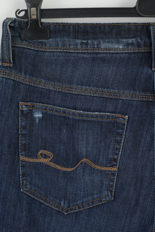 Mac Jeans Womens 44 23 Capri Trousers Navy Premium Denim Stretch Pants