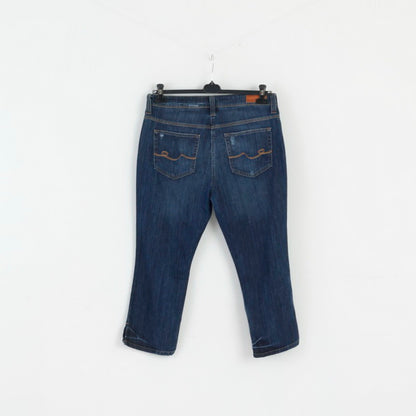 Pantaloni Mac Jeans da donna 44 23 Capri Pantaloni elasticizzati in denim premium blu scuro