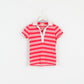Polo Jeans Company Womens S Polo Shirt Red Striped Cotton Top