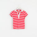 Polo Jeans Company Polo S pour femme en coton rayé rouge