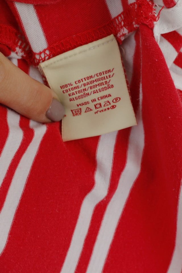 Polo Jeans Company Polo S pour femme en coton rayé rouge