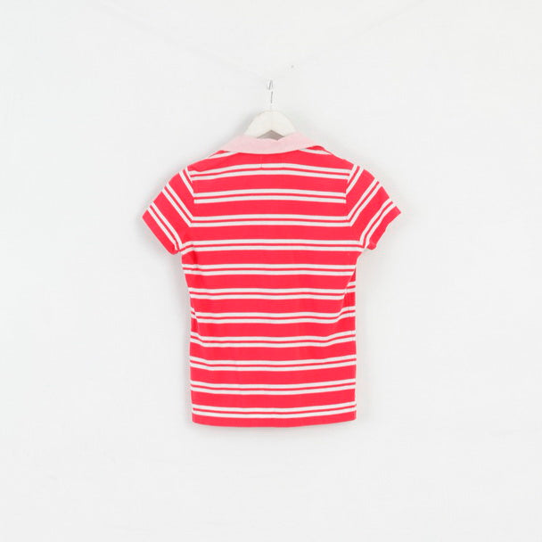 Polo Jeans Company Womens S Polo Shirt Red Striped Cotton Top