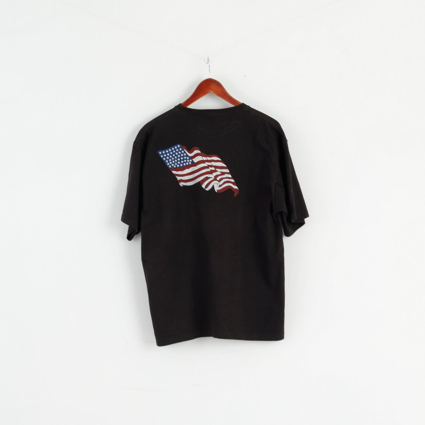 Hilfiger Mens XL T-Shirt Noir Coton USA Dauphins haut vintage