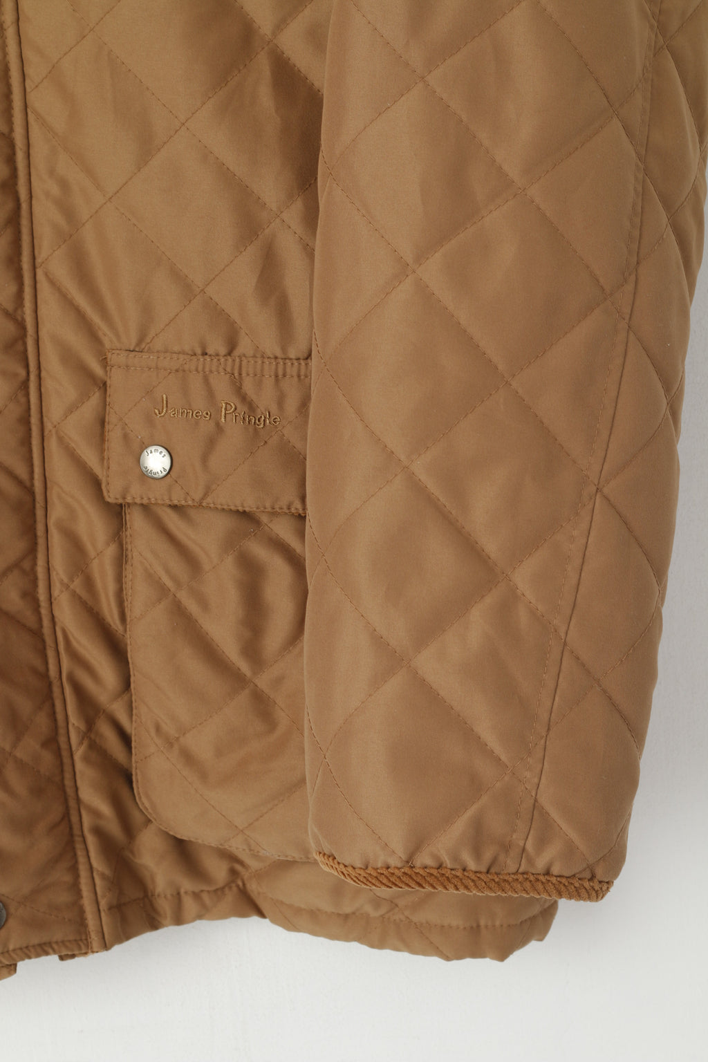 James Pringle Men M Jacket Brown Quilted Full Zipper Lightweight Casual Top