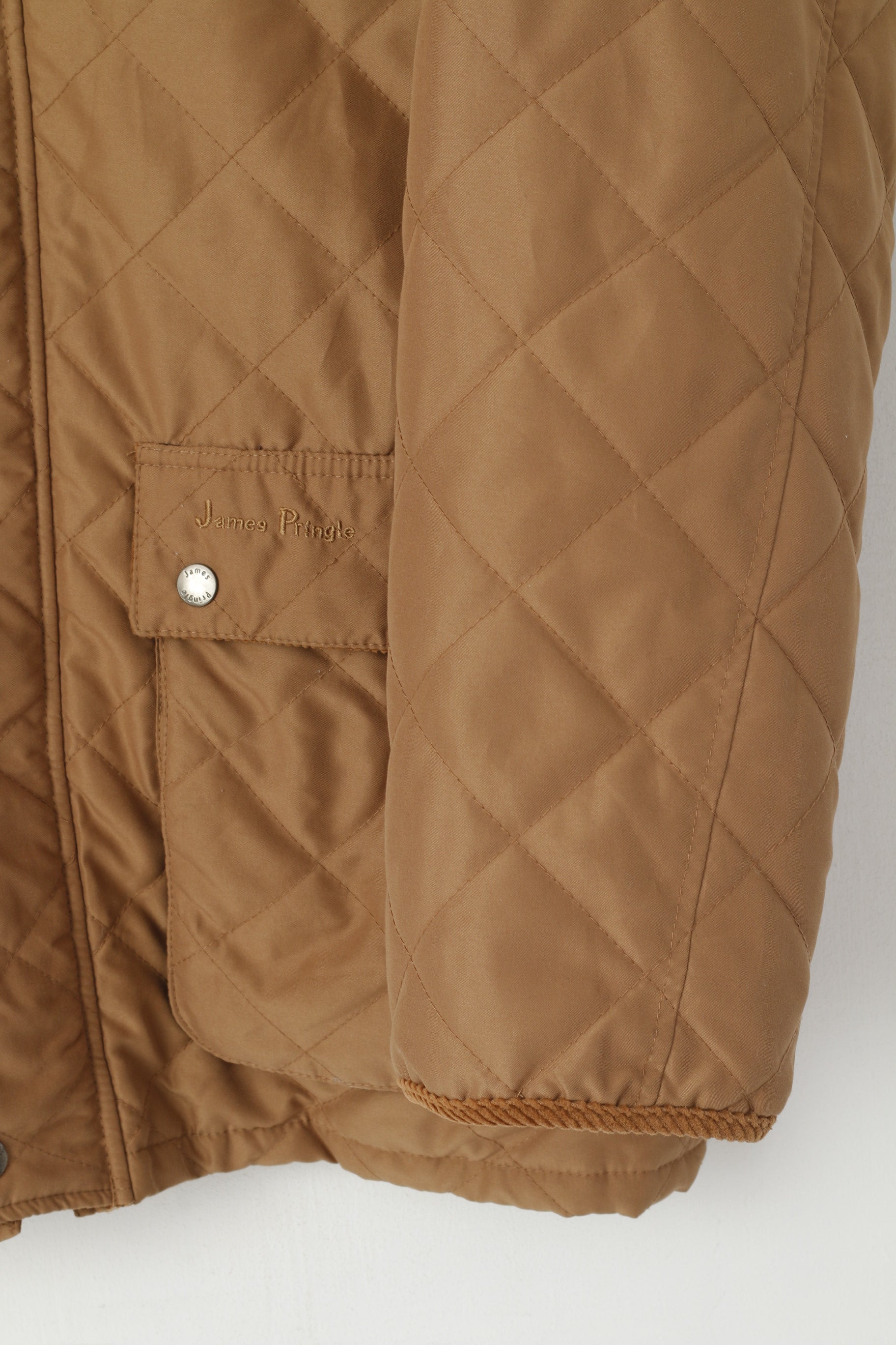 James Pringle Men M Jacket Brown Quilted Full Zipper Lightweight Casual Top