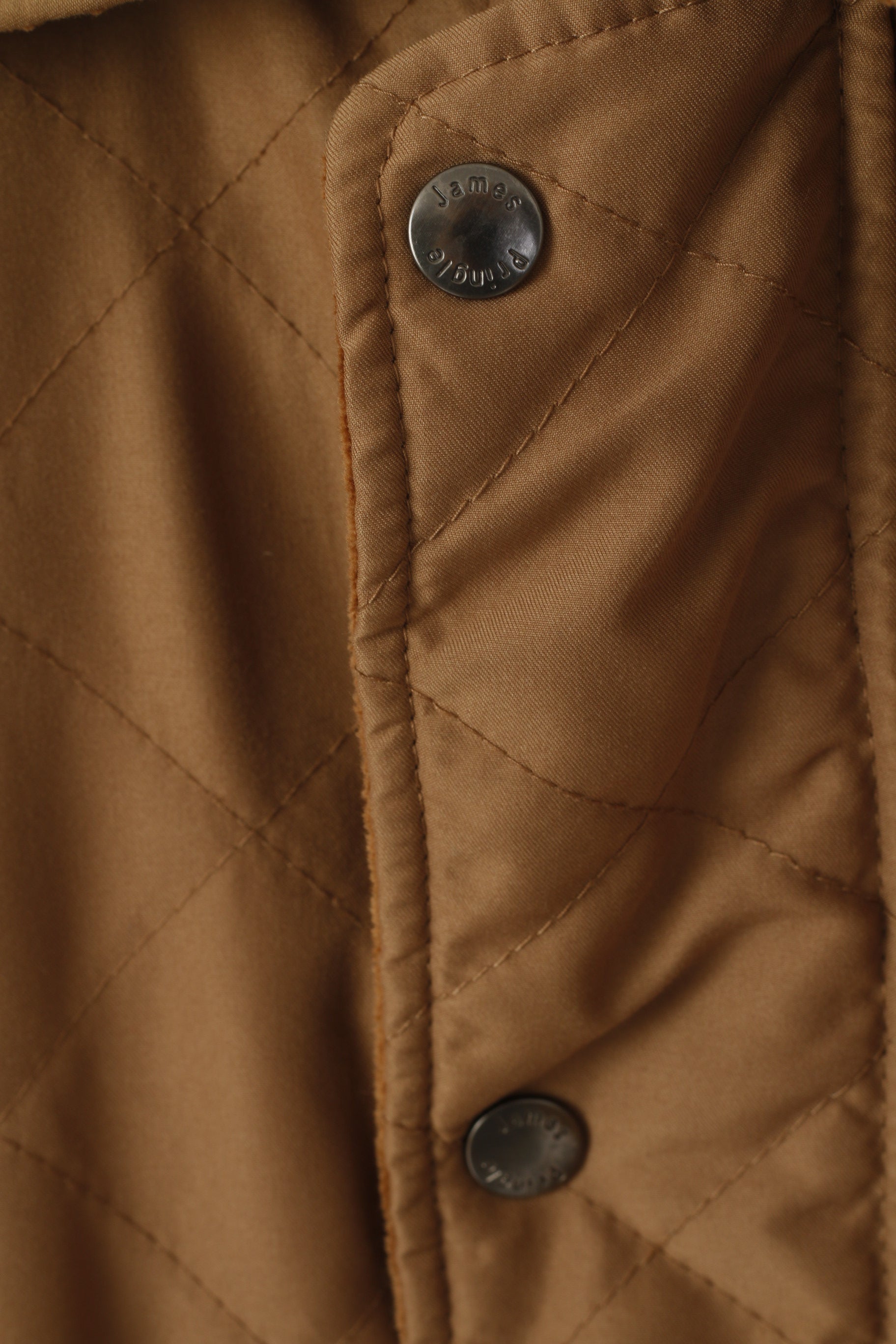 James Pringle Men M Jacket Brown Quilted Full Zipper Lightweight Casual Top