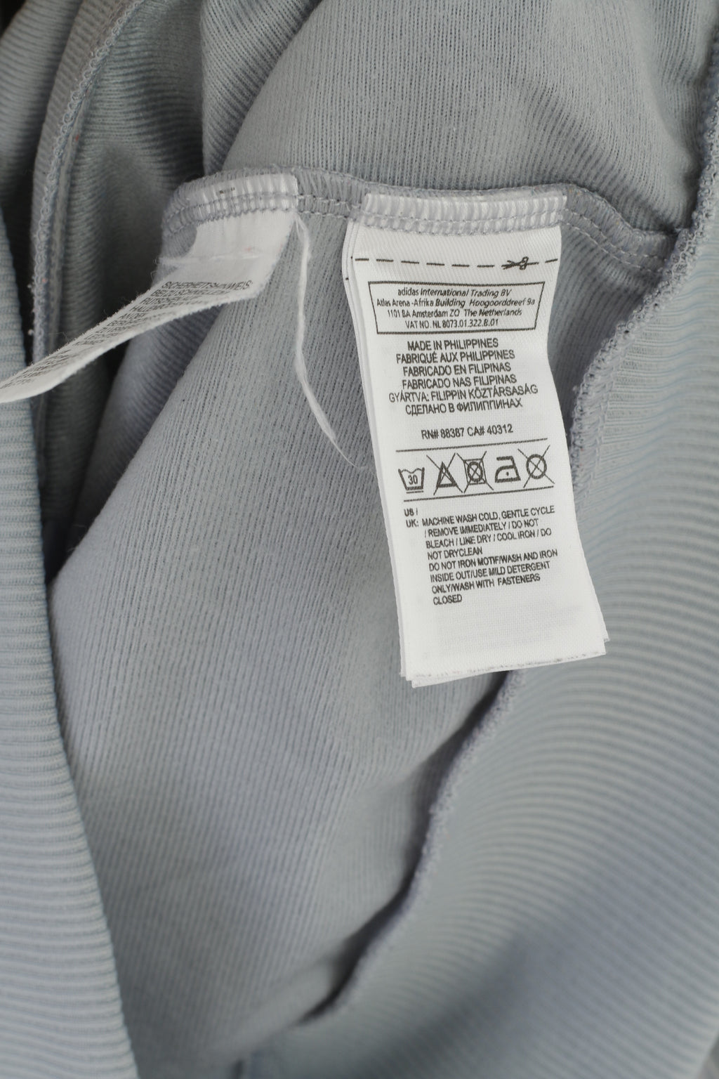 Felpa Adidas Donna 46 L Felpa grigia rosa vintage lucida con zip intera Activewear