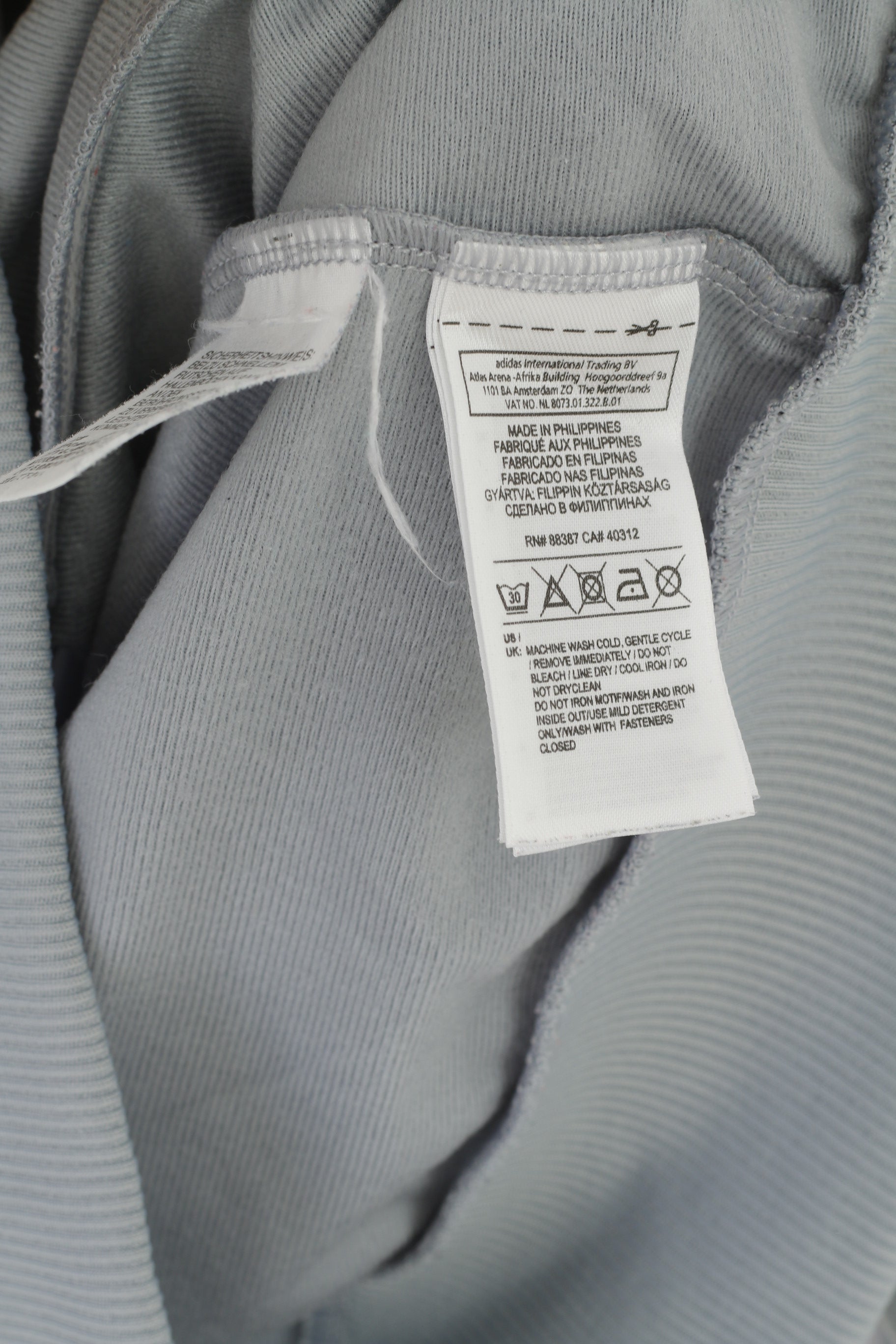 Felpa Adidas Donna 46 L Felpa grigia rosa vintage lucida con zip intera Activewear