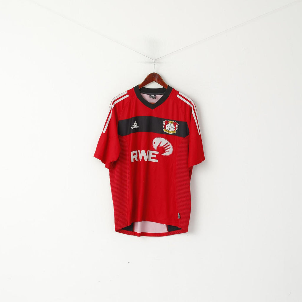 Adidas Bayer Leverkusen Hommes L Chemise Rouge Vintage Football Trikot Jersey Philipp Top