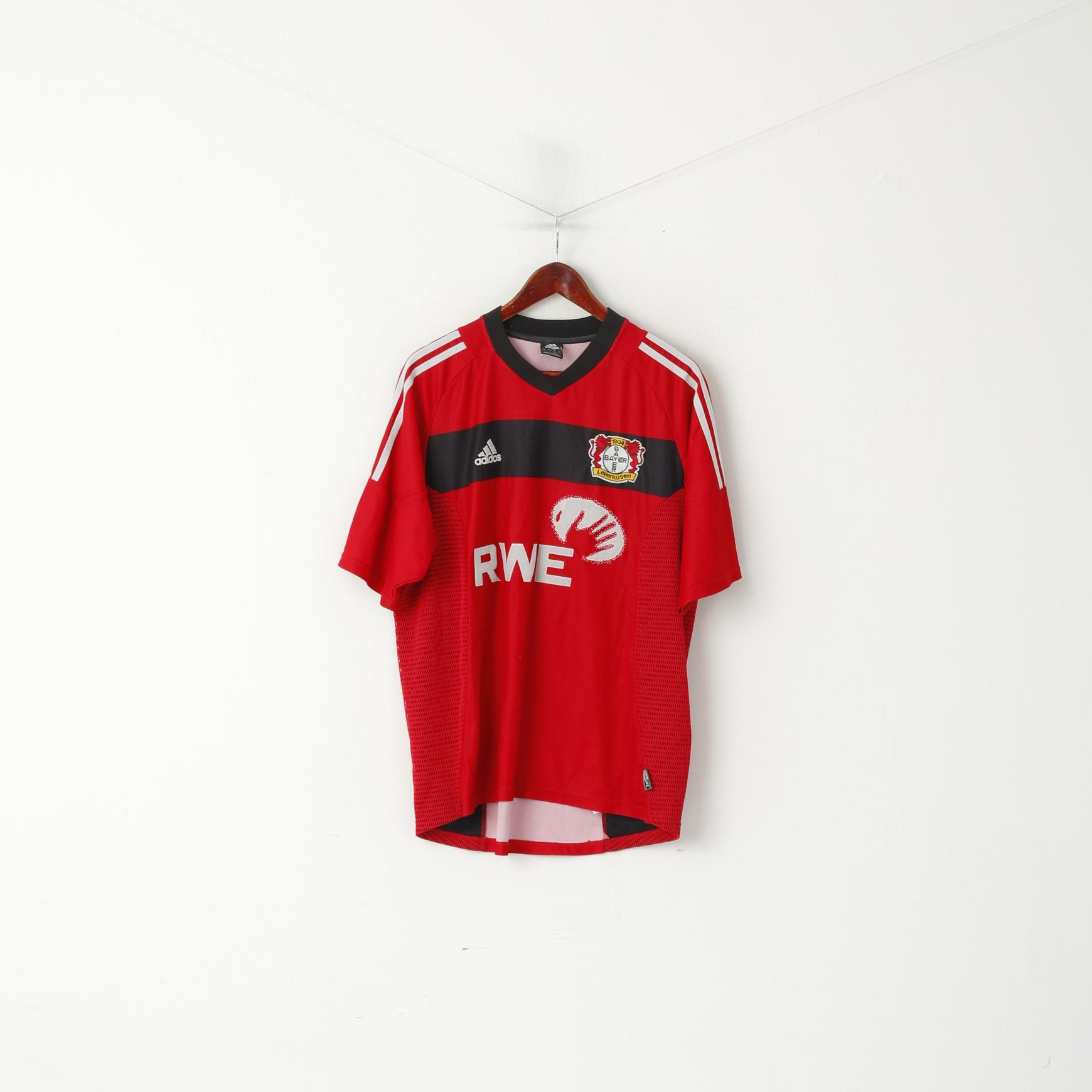 Adidas Bayer Leverkusen Hommes L Chemise Rouge Vintage Football Trikot Jersey Philipp Top