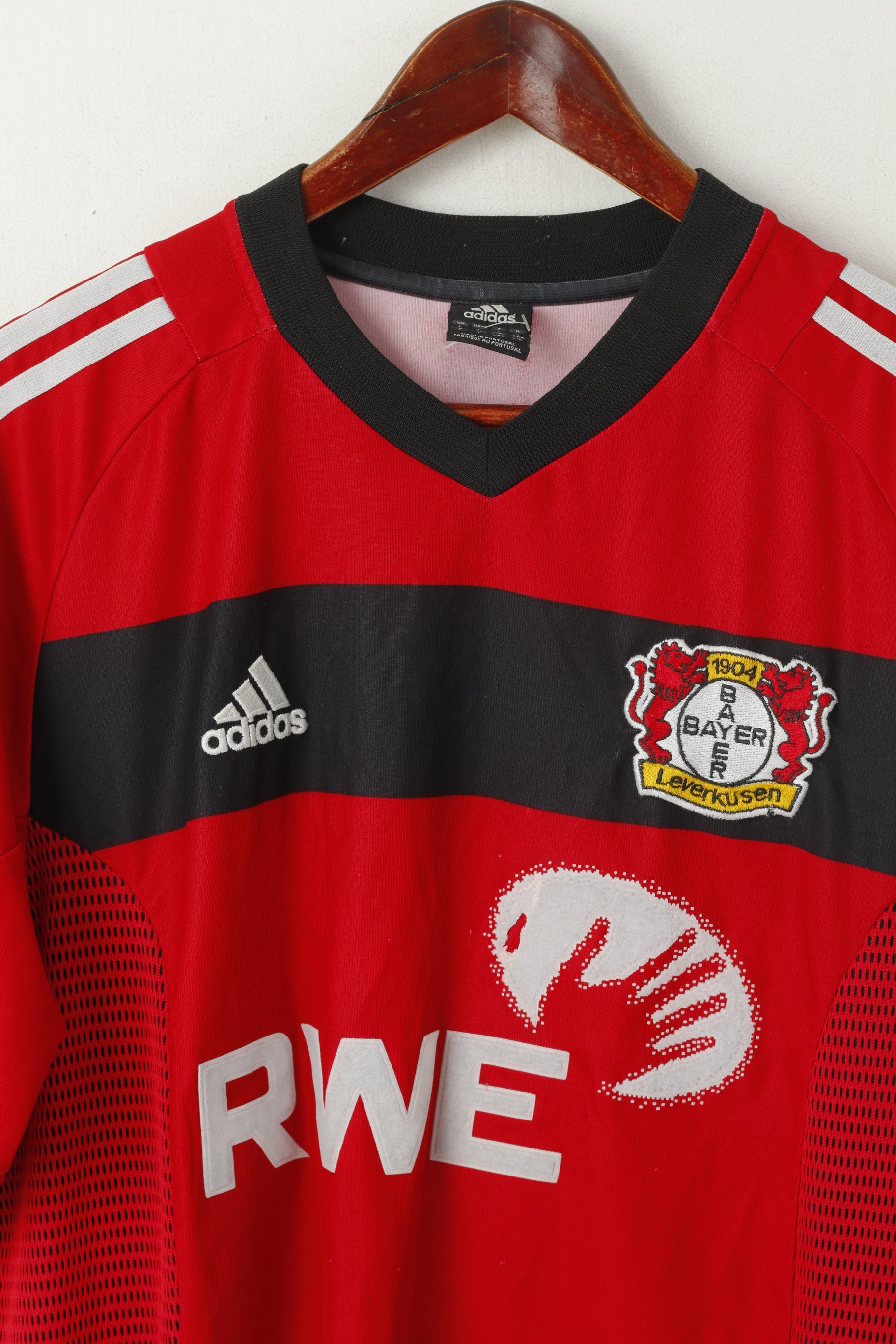 Adidas Bayer Leverkusen Hommes L Chemise Rouge Vintage Football Trikot Jersey Philipp Top