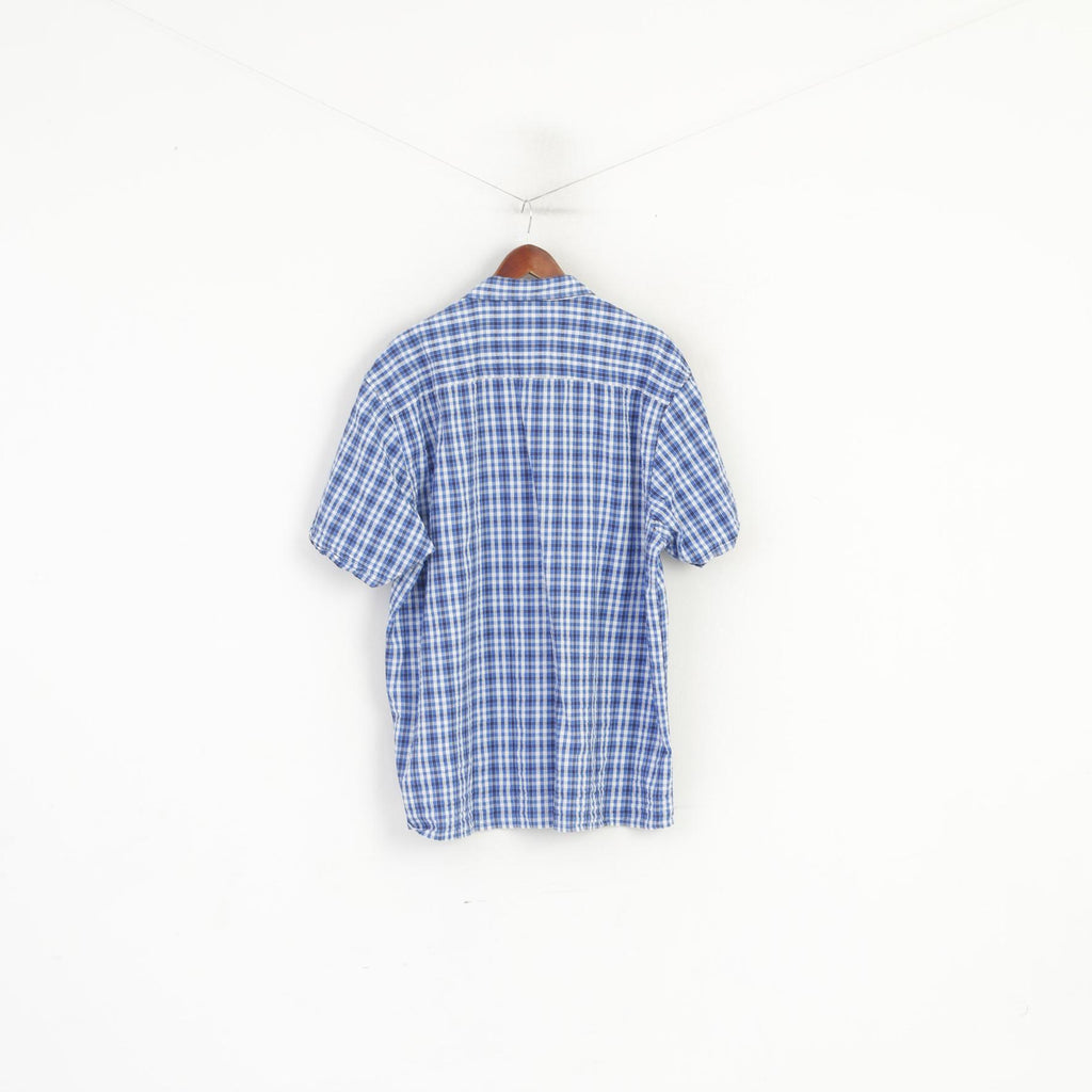 Champion Croyde Men XXL Casual Shirt Blue Check Cotton Classic Fit Top