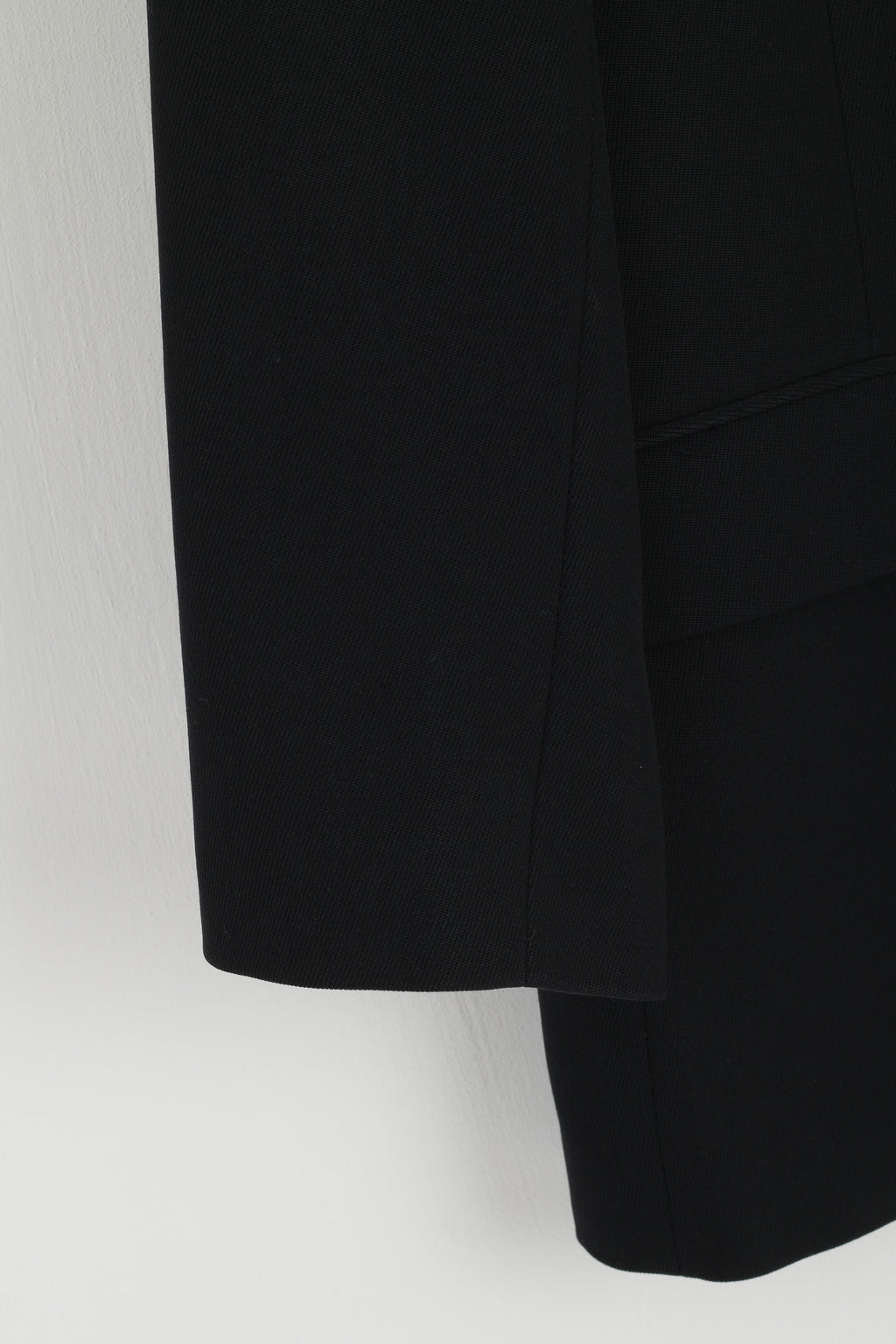 Daniel Hechter Men 38 Blazer Black Wool Single Breasted Shoulder Pads Jacket