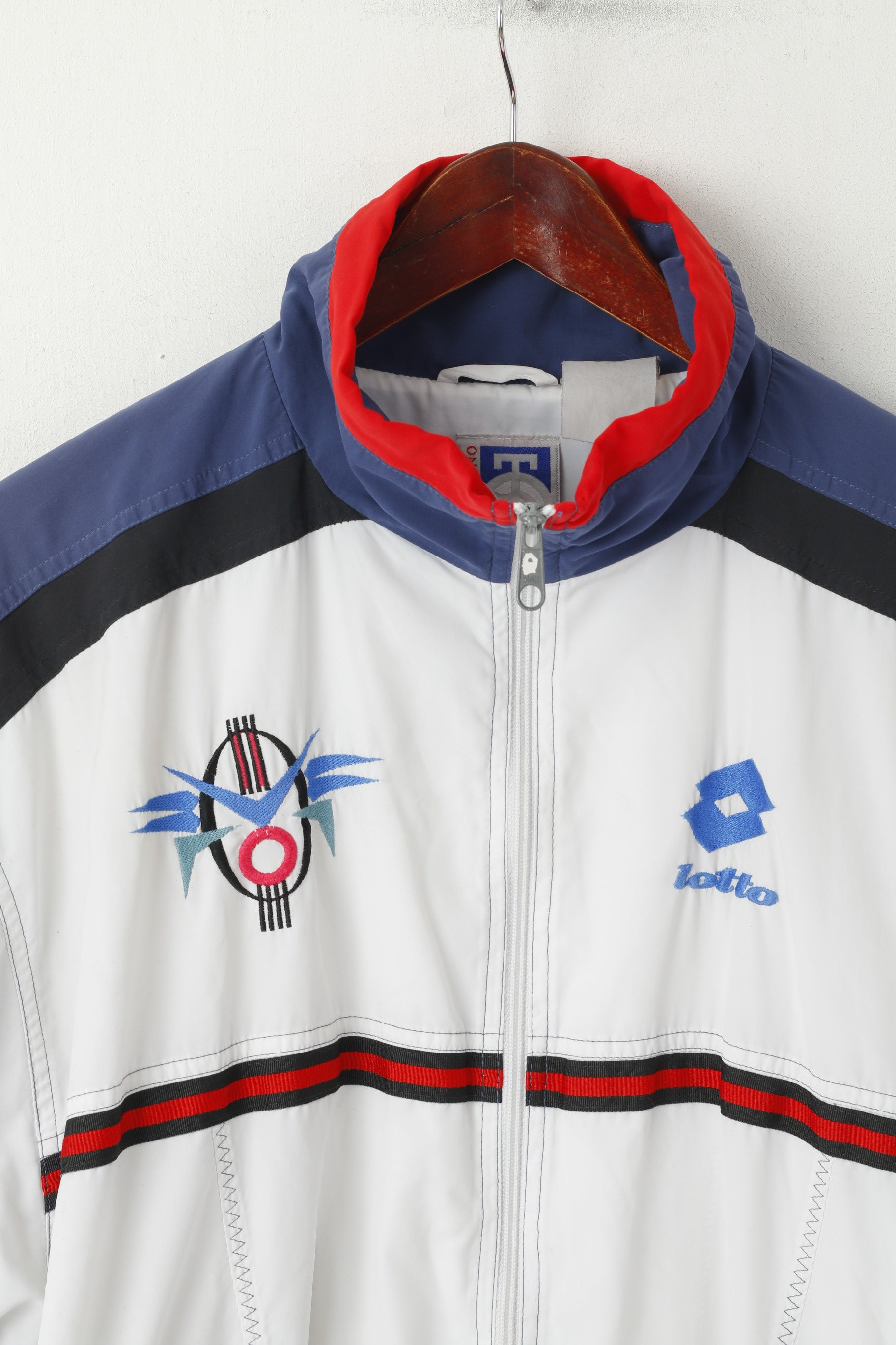 Lotto For Boris Becker Men M Jacket White Vintage Tennis Italiano Zip Up Track Top