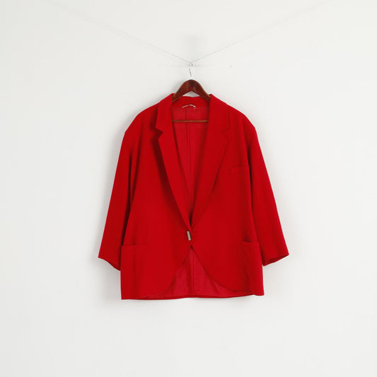 Gianni Versace Women 46 Blazer Vintage Red Wool Made in Italy 80s Jacket
