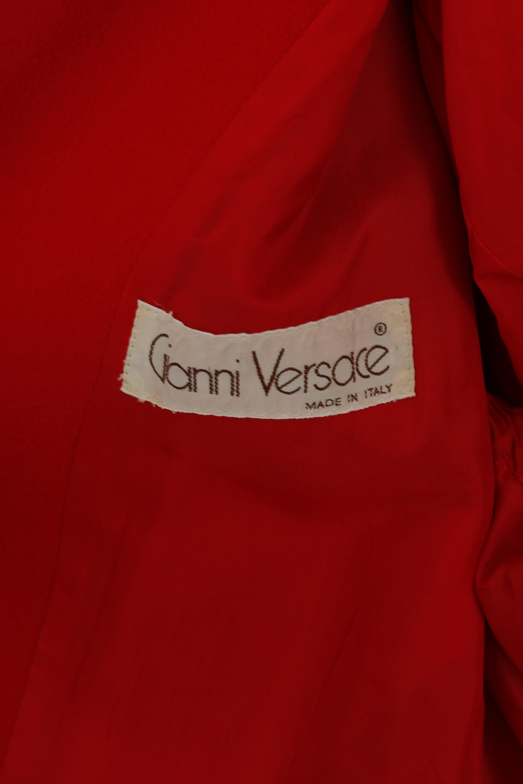 Gianni Versace Women 46 Blazer Vintage Red Wool Made in Italy 80s