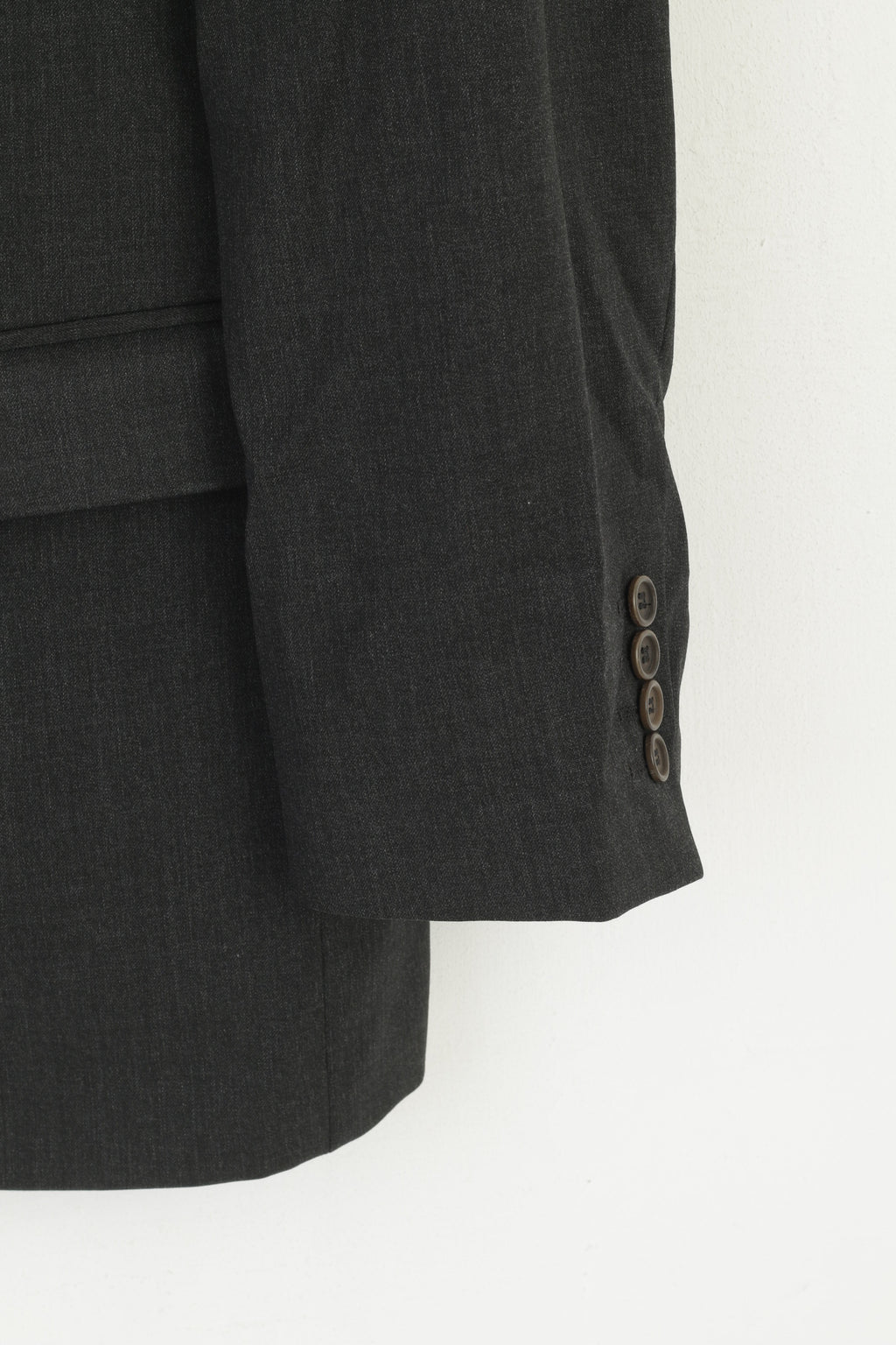 Ted Baker Elevated Men 42 52 Long Blazer Charcoal Wool Single Breasted Jacket