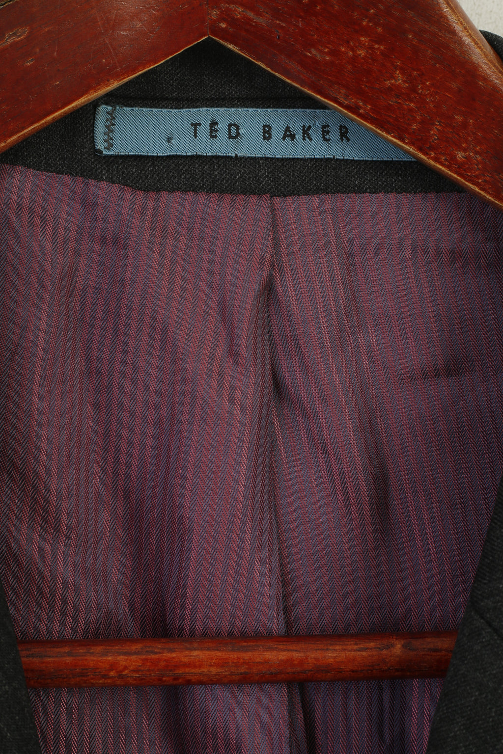 Ted Baker Elevated Men 42 52 Long Blazer Charcoal Wool Single Breasted Jacket