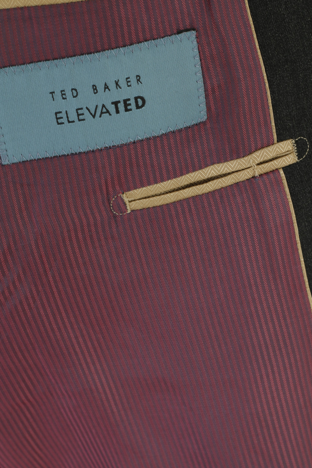 Ted Baker Elevated Men 42 52 Long Blazer Charcoal Wool Single Breasted Jacket