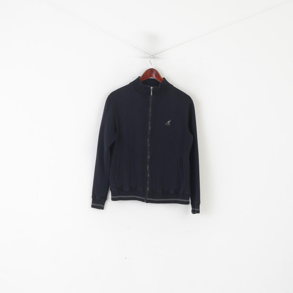 Kangol femmes 16 XL sweat noir coton Vintage pleine fermeture éclair haut de Sport