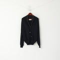Carlo Manzoni Hommes M Pull Marine Laine Bouton Avant Cardigan Col Châle Haut