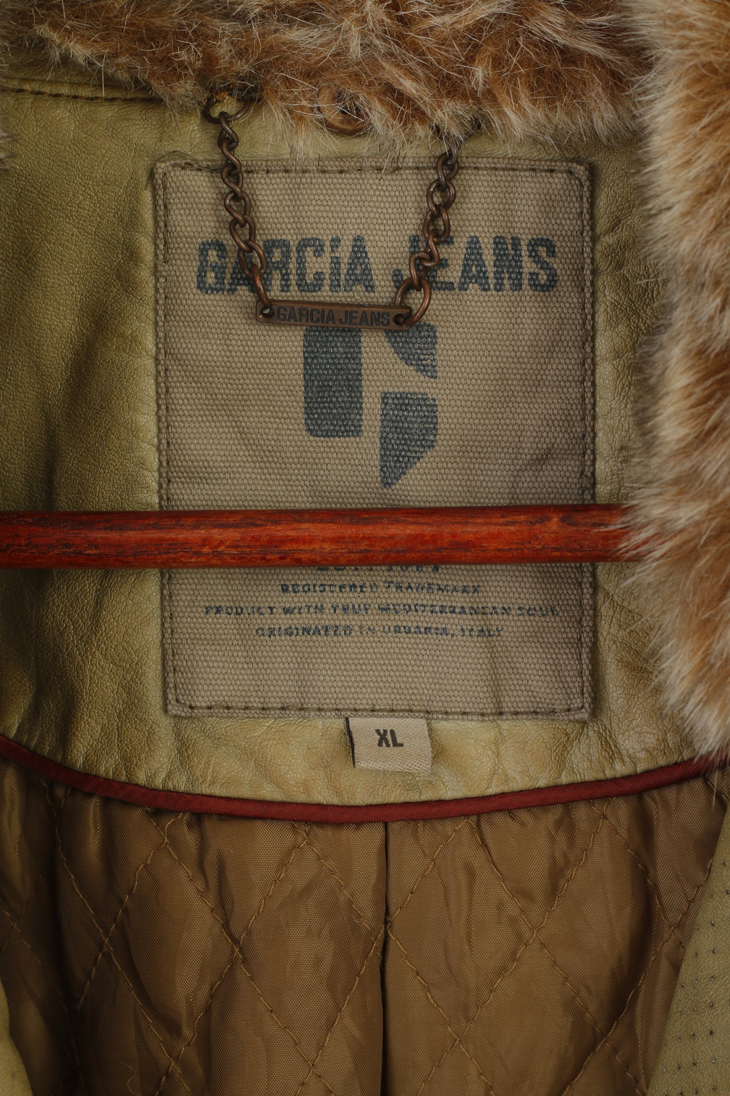 Garcia Jeans Veste XL pour femme Kaki Ramones Biker avec fermeture éclair et col amovible
