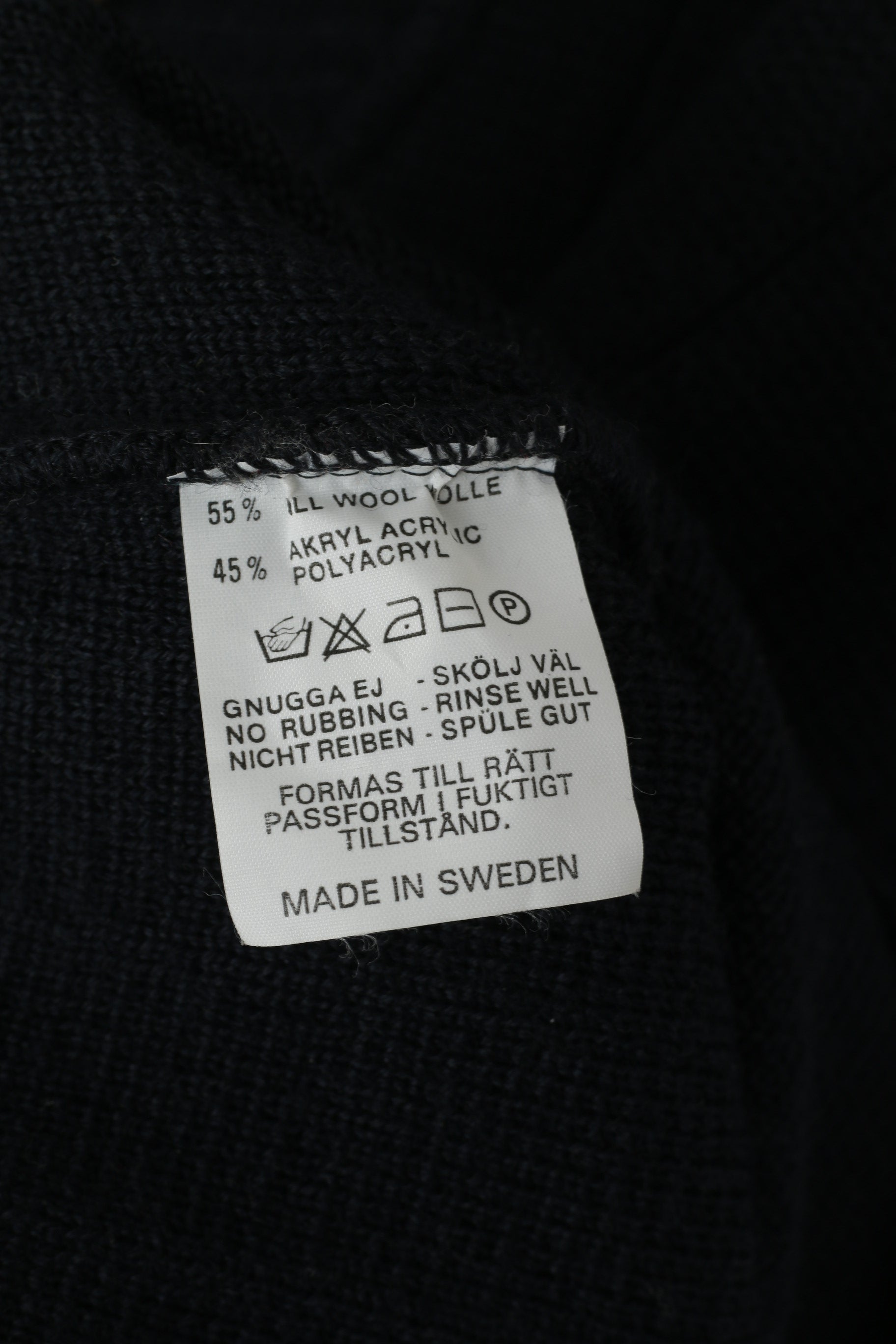 Carlo Manzoni Men M Sweater Navy Wool Button Front Cardigan Shawl Collar Top