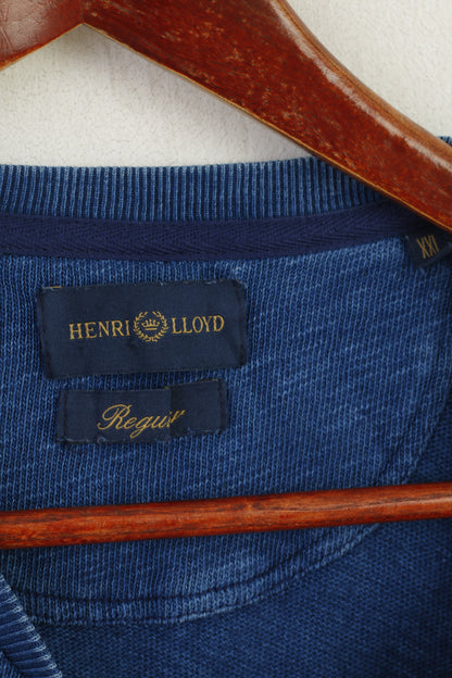 Henri Lloyd Felpa XXL da uomo in cotone blu ricamato ClassicRegular Club RWR Top