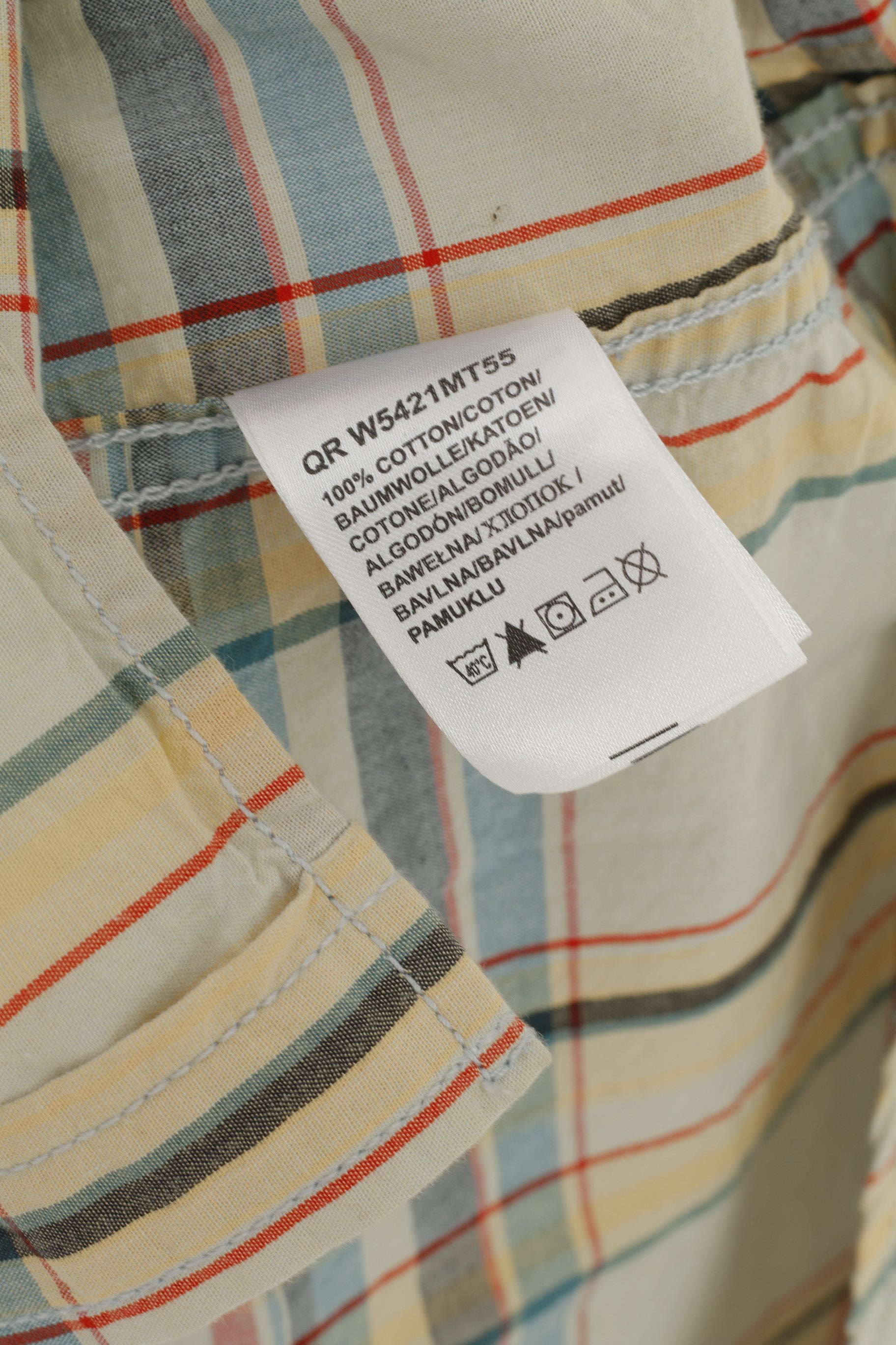 Wrangler Men XXL Casual Shirt Beige Cotton Check Western Long Sleeve Top