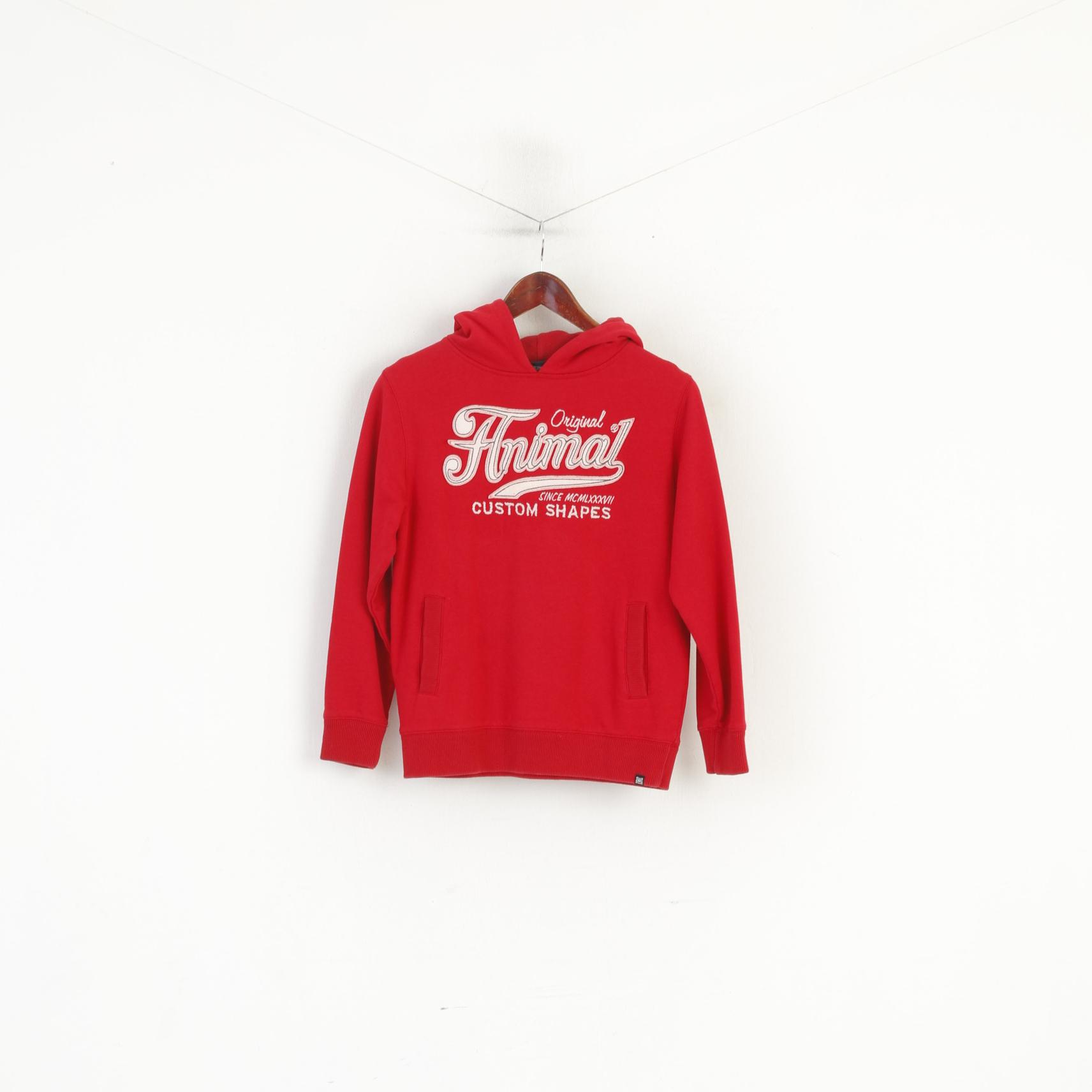 Original Animal Girls 11-12 Age Sweatshirt Red Hood Cotton Jumper Sport Top