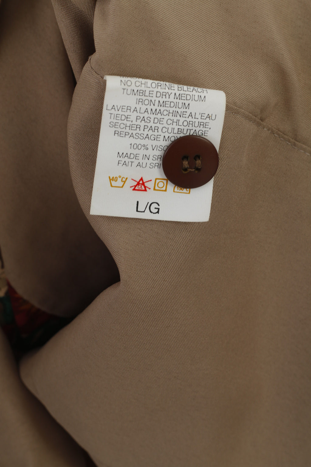 The Clothing Barn Women L Waistcoat Beige Floral Shiny Viscose Vintage Vest