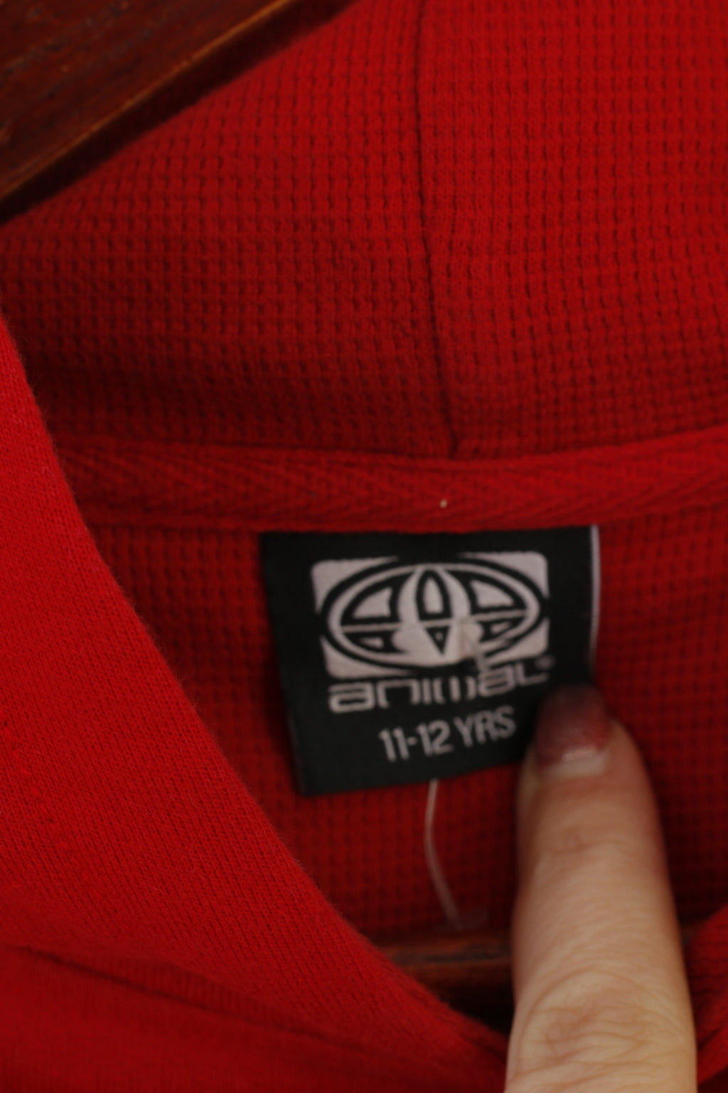 Original Animal Girls 11-12 Age Sweatshirt Red Hood Cotton Jumper Sport Top